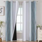 Estelar Textiler Stone Blue and Greyish White Gradient Room Darkening Blackout by ESTELARTEXTILER