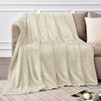 BEDELITE Fleece Blanket Twin Size – 3D Ribbed Jacquard Soft and Warm Decorative - Image 2