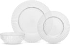 Fortessa Archie Glass 12 Piece Dinnerware Set (Service for 4), Cornflower Blue