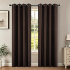 Joydeco Blackout Curtains 84 Inch Length 2 Panels Set, Thermal Insulated Long Curtains& Drapes 2 Burg, Room Darkening Grommet Drapes for Living Room Bedroom Window (W52 x L84 Inch, Chocolate)