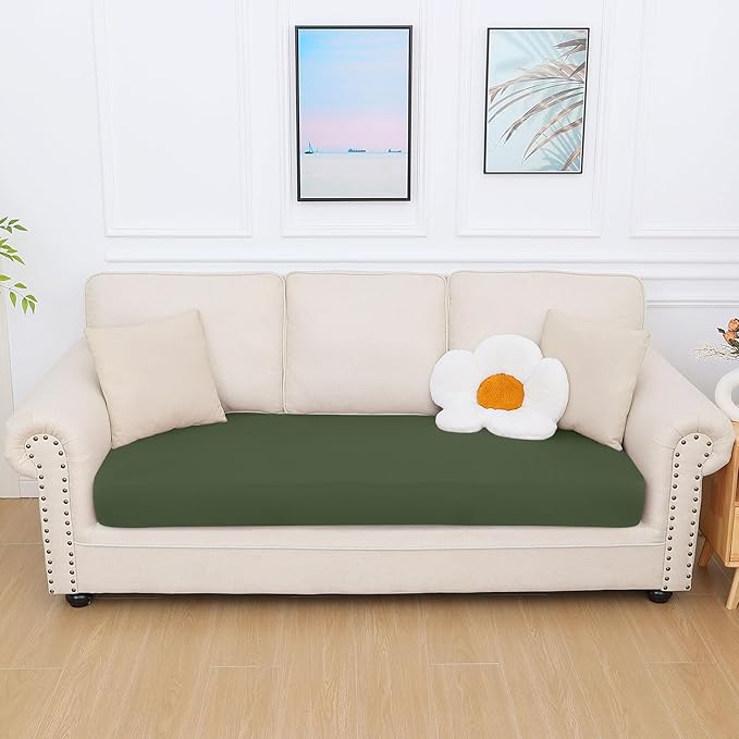 hyha Milk Silk Couch Cushion Covers, Soft Magic Sofa Covers Washable - Image 7