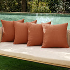MIULEE Pack of 4 Decorative Rust Throw Pillow Covers Linen Waterproof Pillow by MIULEE