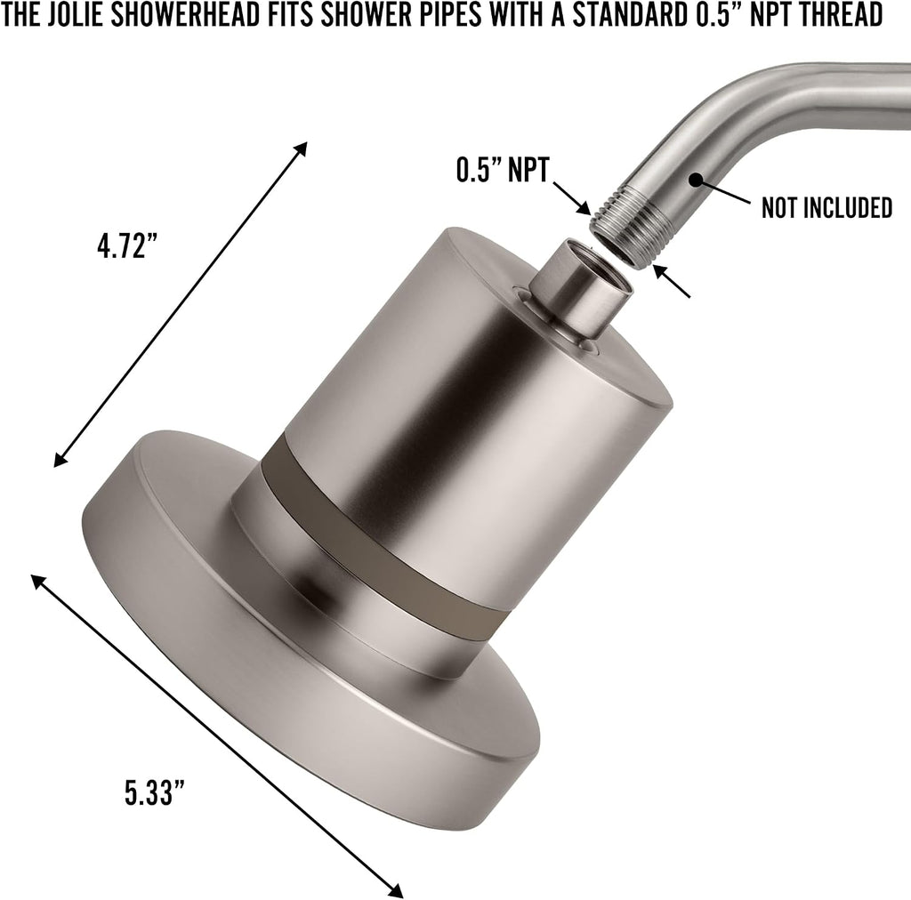 Jolie Filtered Showerhead, High Pressure Shower Filter, Modern Chrome