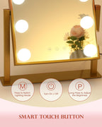 BWLLNI Lighted Makeup Mirror, Gold Vanity Mirror with Lights,9 LED Bulbs