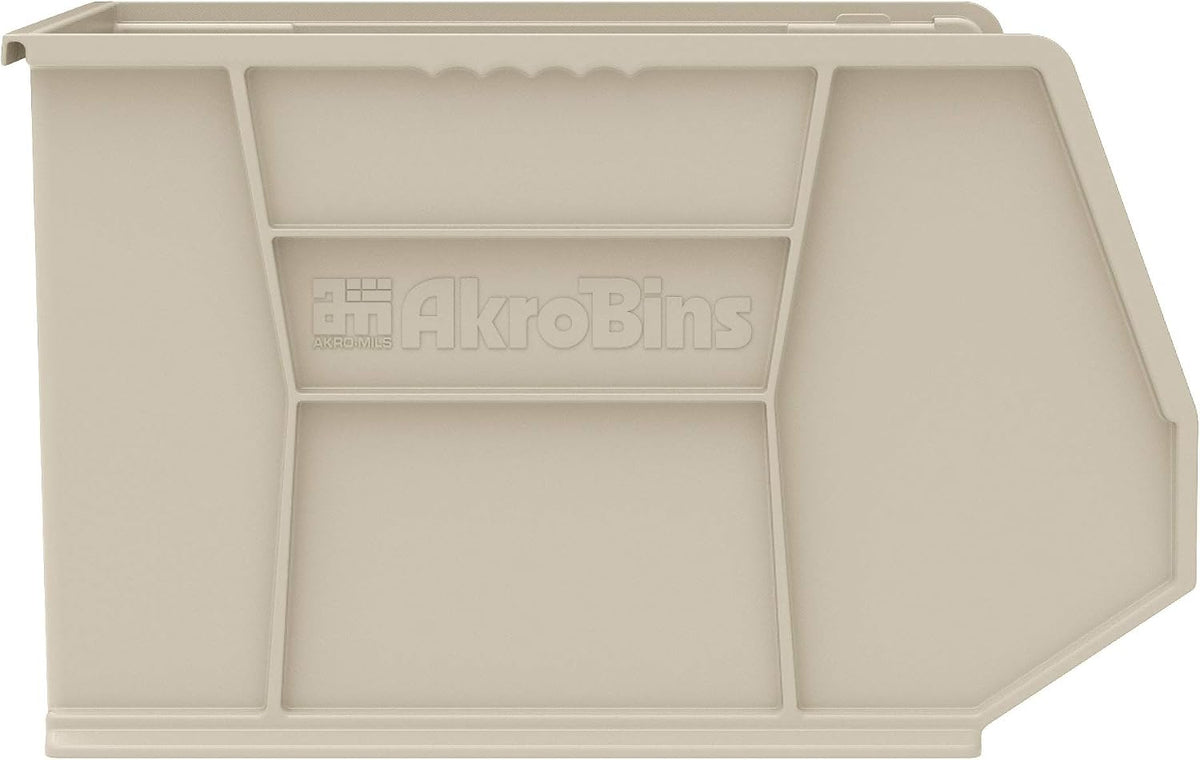 Akro-Mils 30270 AkroBins Plastic Hanging Stackable Storage Organizer Bin, 18-Inch x 16-Inch x 11-Inch, Stone, 3-Pack