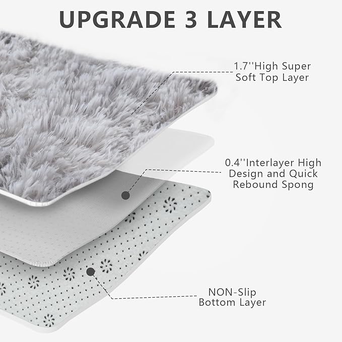 Shag Area Rugs for Bedroom Living Room, 8X10 Ultra Soft Fluffy Area Rugs for - Image 5