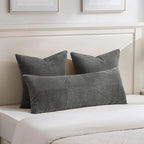 Fancy Homi 2 Packs Dark Gray Big Decorative Throw Pillow Covers 24x24 Inch - Image 5