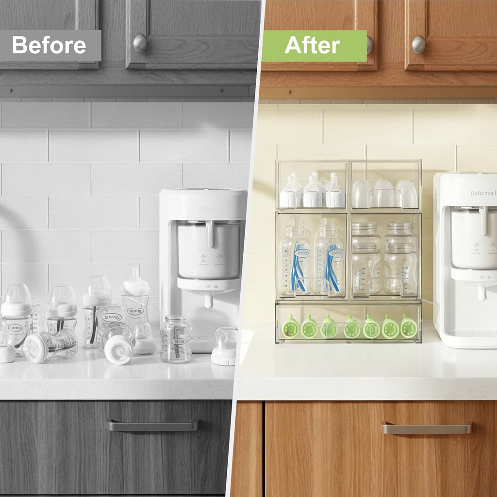 Bottle Storage Organizer Baby: Acrylic Stackable Storage Drawers