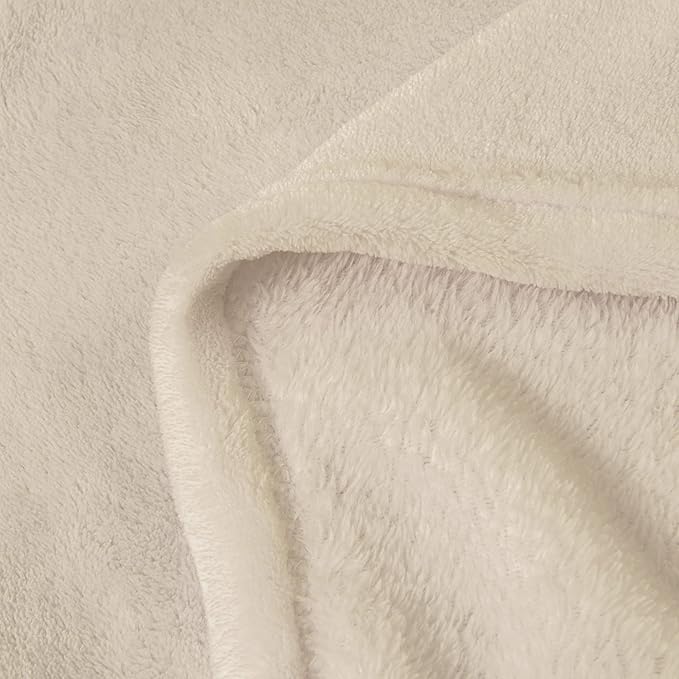 BEDELITE Fleece Blanket Beige Throw Blankets - Image 6