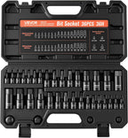 VEVOR Hex Bit Socket Set 36-Piece 1/4" 3/8" 1/2" Drive Hex Bit Sockets