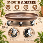 1 Pack 23 Inch Metal Plant Caddy, Copper