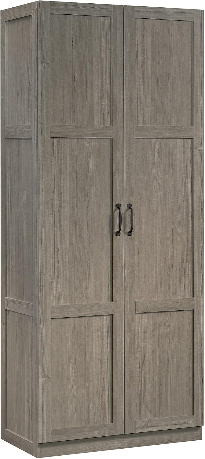 Sauder HomePlus Farmhouse Multipurpose Storage Cabinet Tall Pantry with Adjustable Shelves, in White Finish