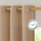 NICETOWN Thick Linen Blend Curtains Flax Textured - Image 2