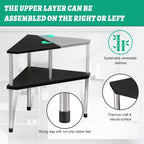 Weenson Bathroom Counter Organizer Over Sink for Toiletries, Makeup, Kitchen Countertop Organizer Spice Rack for Salt, 2-Tier Corner Counter Shelf for Coffee Area Storage Dresser Table(Black)
