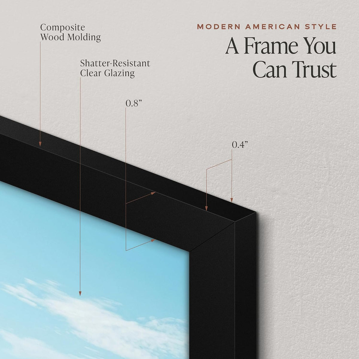 Americanflat 6x6 Picture Frame with Polished Plexiglass - Set of 12 - Signature Collection - Picture Frames with Engineered Wood - Square Frame for Tabletop and Wall Display - Black