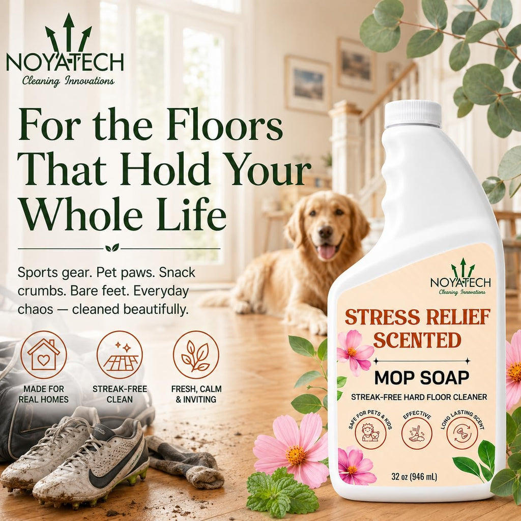 NOYATECH Scented Mop Soap – Eucalyptus & Spearmint Floor Cleaner for Sealed Hardwood, Tile, Laminate & Vinyl – Streak-Free Clean, 32 fl oz