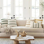 MIULEE Set of 2 Sage Green Boho Decorative Pillow Covers 18x18 Inch Farmhouse - Image 3