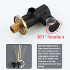 Shower Faucet Set Black and Brushed Gold 10'' Rainfall Shower System