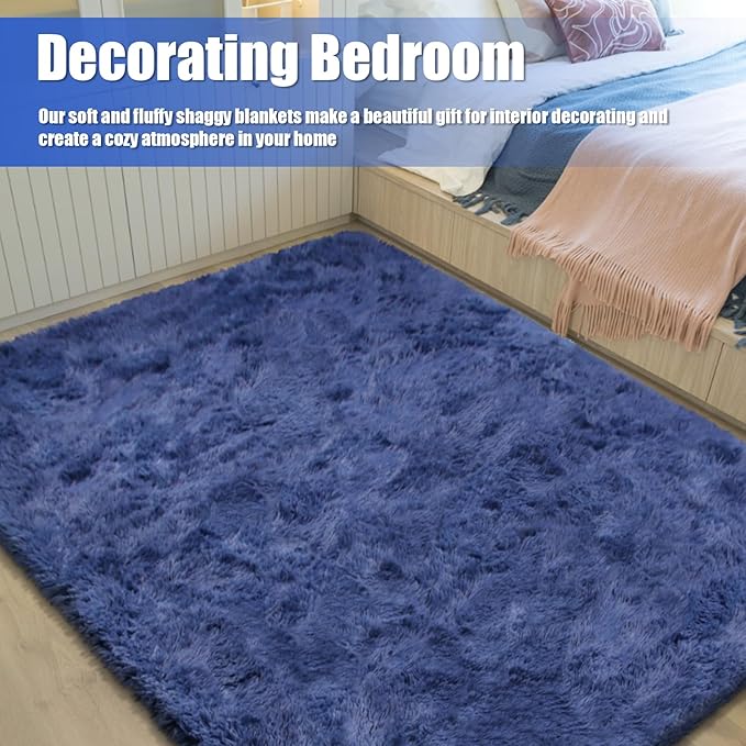 Shag Area Rug for Bedroom 4x6, Soft Fuzzy Rug Non-Shedding Indoor Plush Carpet - Image 7
