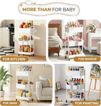 Diaper Cart with Lockable Wheels and Easy Assembly, 3 Tier White