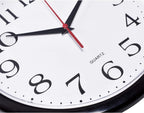 Bernhard Products Black Wall Clock Silent Non Ticking 10 Inch Quality Quartz Battery Operated Round Easy to Read Home/Office/Kitchen/Classroom/School Clock Sweep Movement
