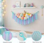 Stuffed Animals Net LED Light Toy Hammock for Kids Bedroom Storage