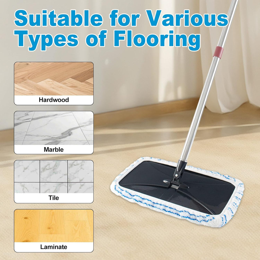 4 Pack Mop Heads Replacements for Ocedar Hardwood Floor 'N More Microfiber Mops,Terry Cloth Mops Refills 15 x 8 Flat Dust Mop Pads for O Cedar mop,Washable&Reusable Mopping Pads (Handle Not Included)