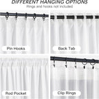 RYB HOME White Velvet Curtains 102 inches - Image 4