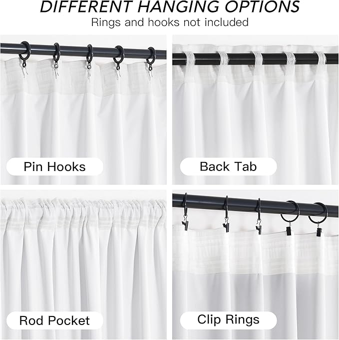 RYB HOME White Velvet Curtains 72 inches - Image 4