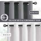 Yakamok Grey Room Darkening 100% Blackout Curtains Grommet Window Treatments - Image 3