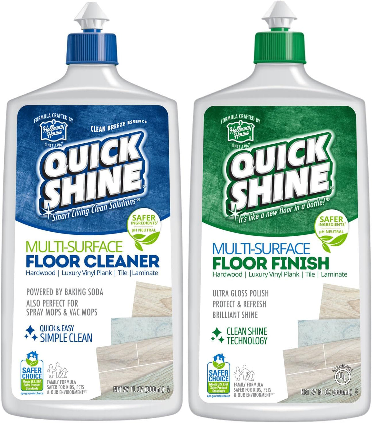 Quick Shine Multi-Surface Floor Care System 27 oz-2 Pk, Clean & Polish