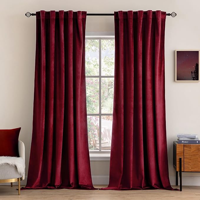 MIULEE Velvet Curtains 96 inches 2 Panels by MIULEE