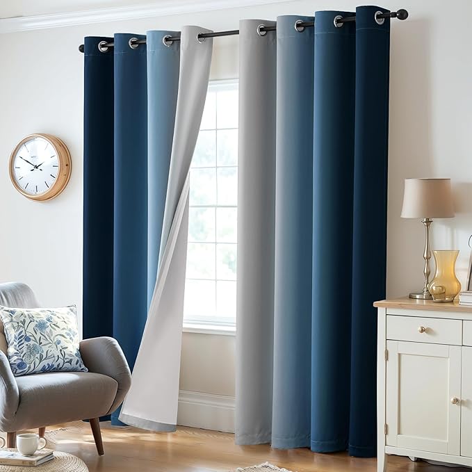 Yakamok 100% Blackout Curtains 63 Inch Length 2 Layers, Light Blocking Thermal - Image 6