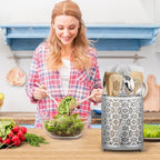 360° Rotating Utensil Holder: Extra Large Cooking Silverware Caddy QuickDry