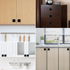 1.57-inch Square Black Matte Cabinet Knobs - 6 Pack