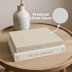 Vine Creations Decorative Books - Set of 2 Linen Hardcover Boxes with Storage - Aesthetic Fake Books for Decoration for Home, Shelf, Bookshelf Decor, Coffee Table Decor, as Storage or Keepsake Box