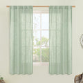 LAMIT Semi Sheer Window Linen Curtains 63 Inch Length, Light Filtering Panels by LAMIT