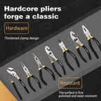 Vivicreate 7 Piece Pliers Set Heavy Duty Hand Tool Set with 8 Inch Groove Joint 8 Inch and 6 Inch Slip Joint 7 Inch Linesman 6 Inch Diagonal and Long Nose Pliers for Home Garage DIY Repair