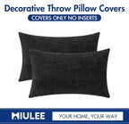 MIULEE Halloween Pack of 2 Couch Throw Pillow Covers 12x20 Inch Soft Black - Image 6