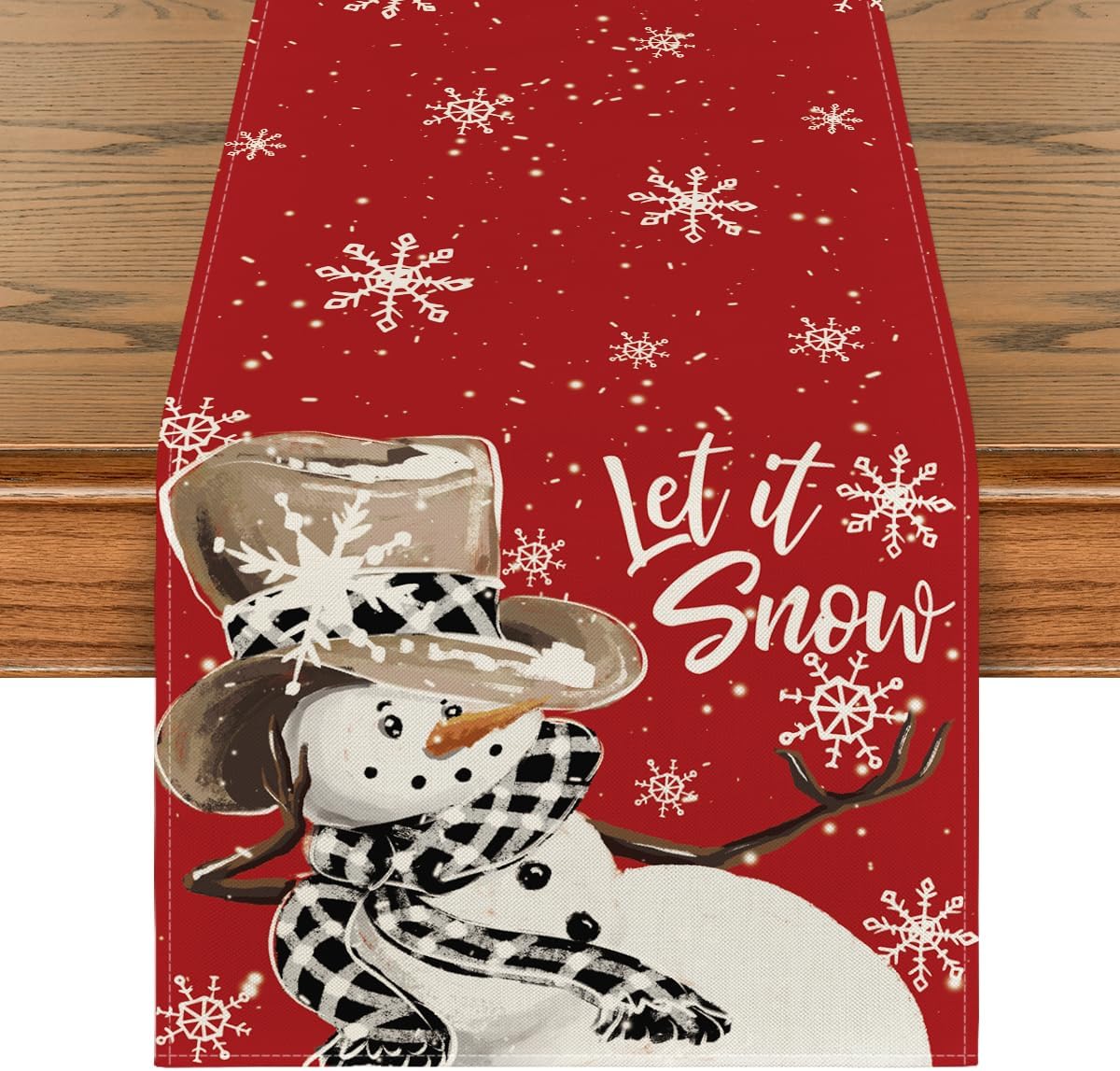 Artoid Mode Grey Snowman Winter Table Runner Home Party Decor 13x90 Inch