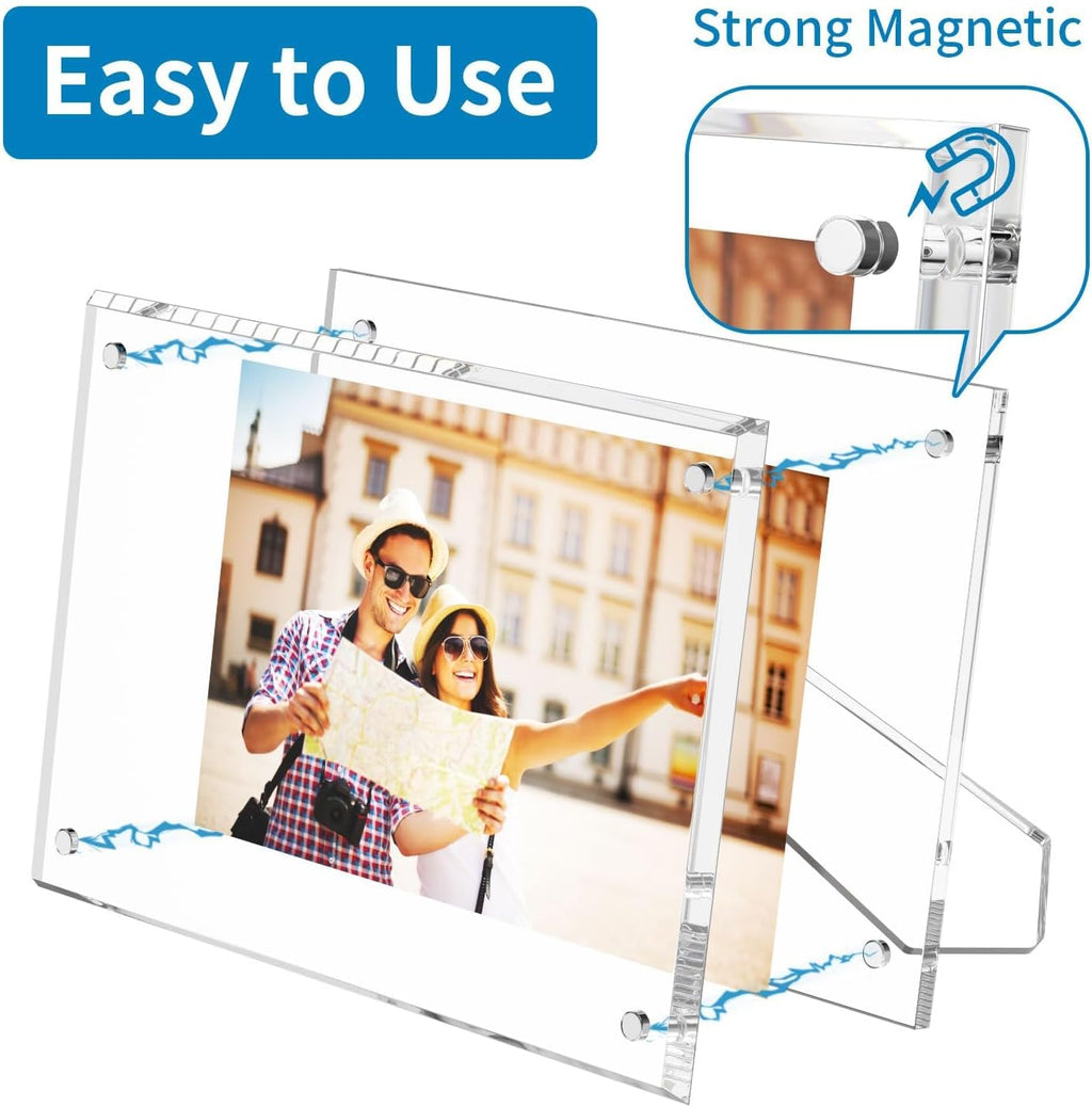 AITEE 5x7 Acrylic Picture Frame 3 Pack, Clear Lucite Frame with Stand