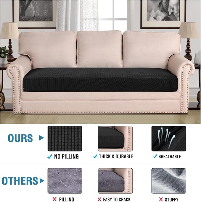 H.VERSAILTEX Super Stretch Individual Seat Cushion Covers Sofa Covers Couch - Image 2