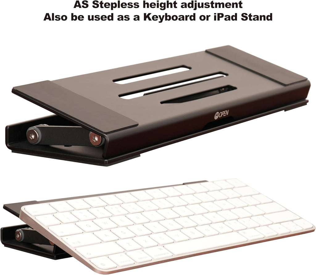 3-in-1 Foldable Aluminum Laptop Stand with Storage Box, 10-16 Inch