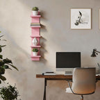 Homaterial 5 Tier Floating Wall Shelf, Pink