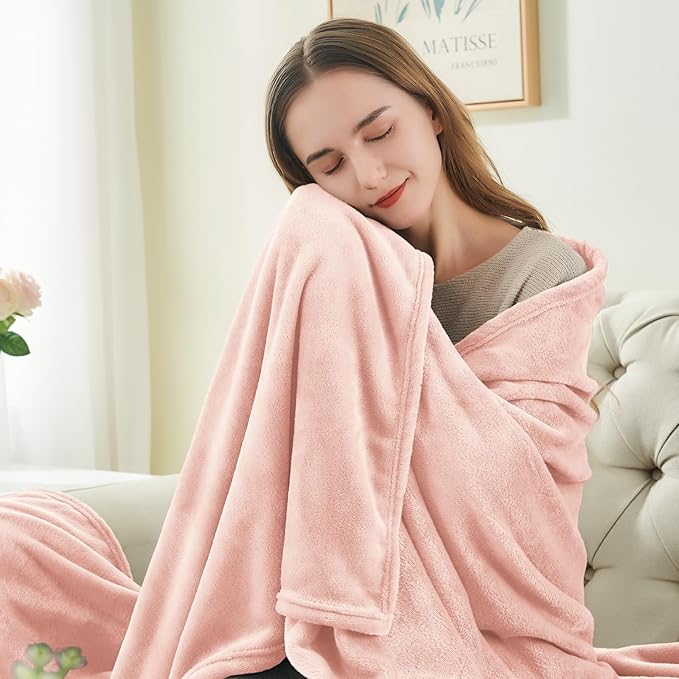BEDELITE Fleece Blanket Twin Size Pink Morn Throw Blankets - Image 2