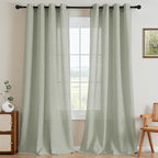 H.VERSAILTEX Elegant Linen Semi Sheer Blended Curtains Privacy Protection Light by HVERSAILTEX