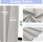 Simplebrand Ava Natural Short 24 Inches Blackout Curtain 2 Panels Set, Half - Image 3