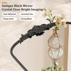 Besdomus Vintage Arched Black Mirror: 40"x29" Large Arch Antique Decorative
