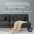 COMHOMA Futon Sofa Bed, 72″ Convertible Sleeper Sofa, Upholstered Loveseat