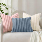 decorUhome Cozy Faux Fur Throw Pillow Covers 24x24 Set of 2 Decorative Soft - Image 9